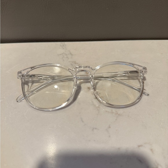 Clear Frame Round Eyeglasses – Transparent Retro Unisex Optical Glasses - Picture 1 of 3